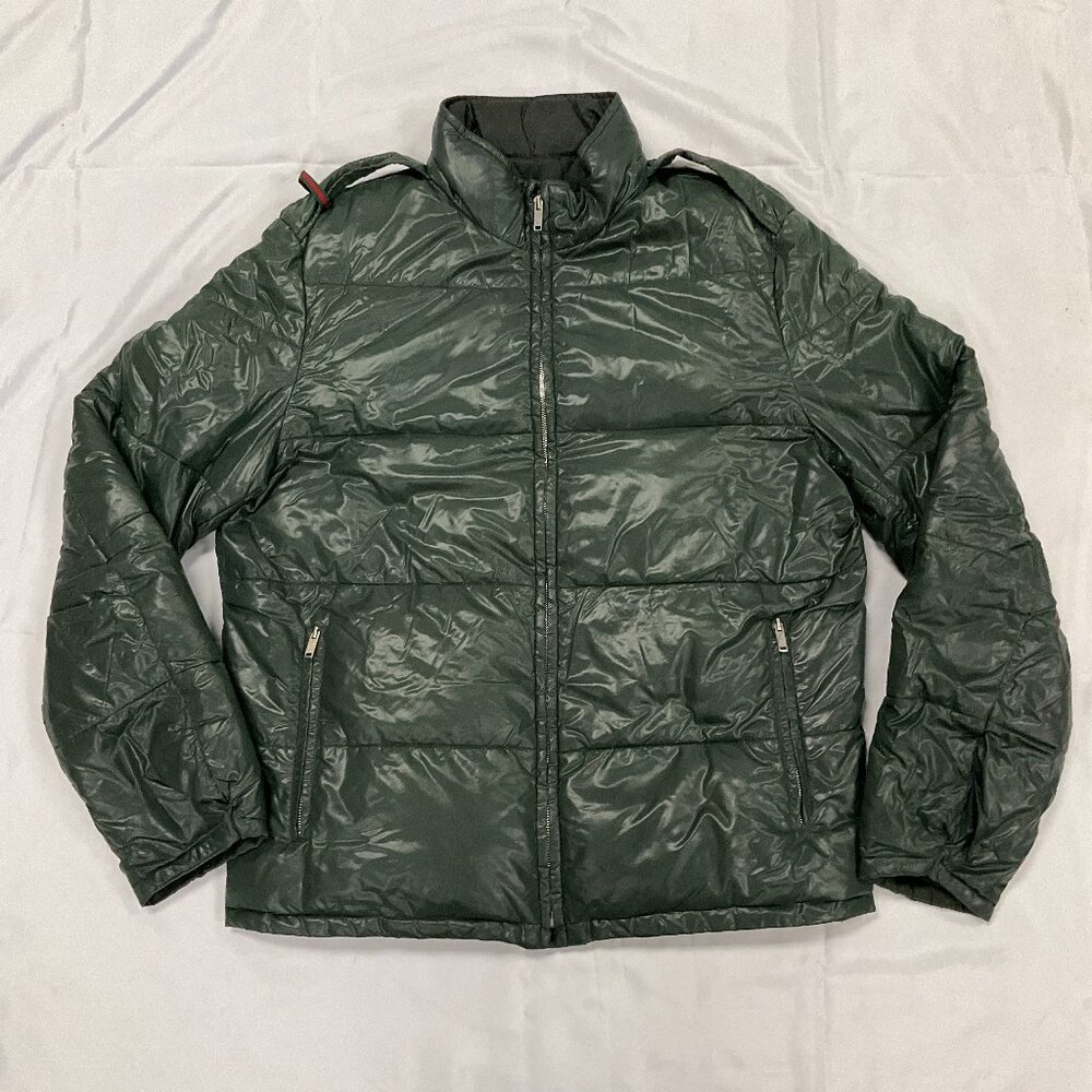 Gucci Down Puffer Jacket Mens Size 52 XL Green Made in Italy